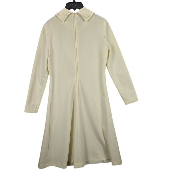 Vintage Fred Rothschild Dress Womens 12 Ivory Long Sleeve Detachable Capelet - Picture 13 of 14